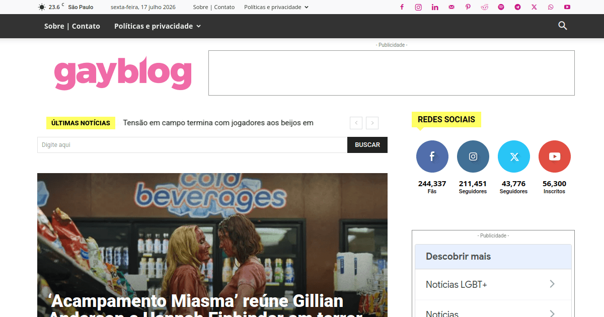 Portal LGBTQIA+ multilíngue com 245K seguidores no Facebook