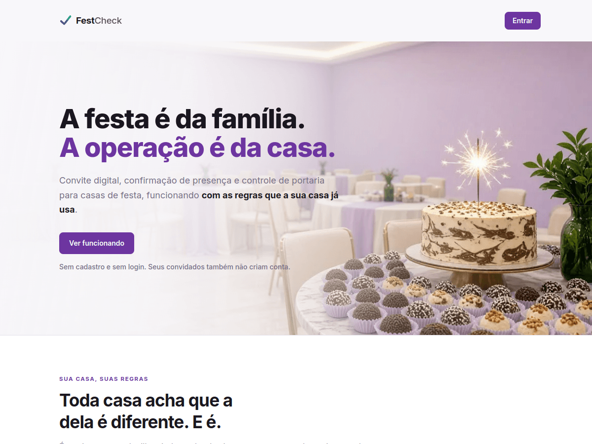 A lista de convidados que chega velha: dentro do FestCheck, um SaaS de operação de festa