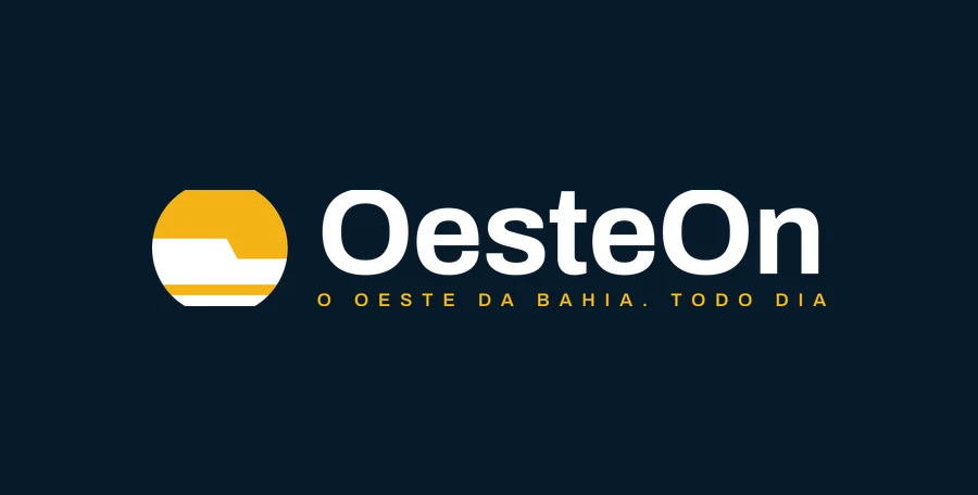 Logotipo do OesteOn, versão horizontal para fundo escuro